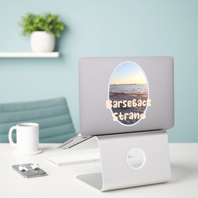 Barseback Strand, Beach Custom-Cut Vinyl Sticker (Laptop On Desk)