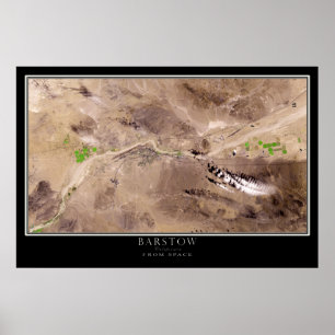 Barstow California From Space Satellite Map Poster