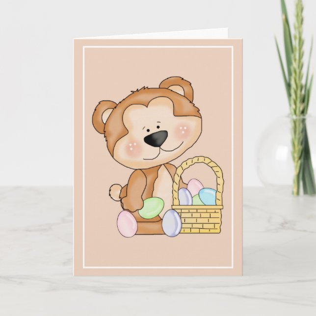 Bart the Teddy Bear Loves Easter Greeting Card (Front)