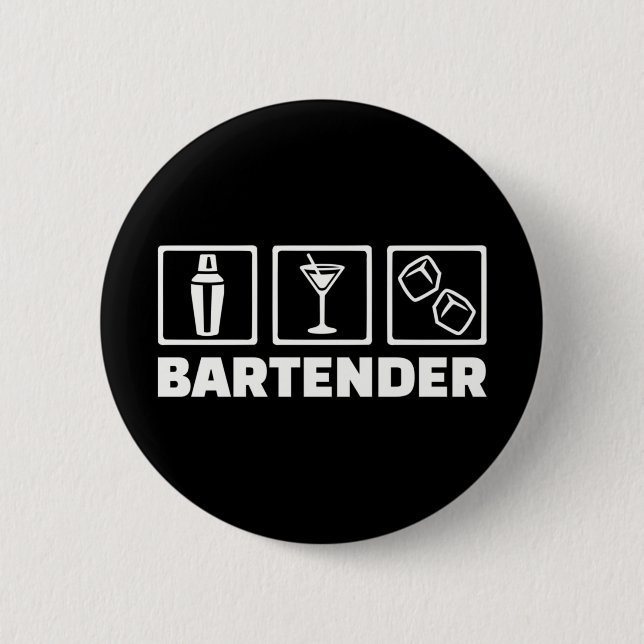 Bartender 6 Cm Round Badge (Front)