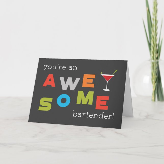 Bartender Appreciation Day Awesome Card (Front)