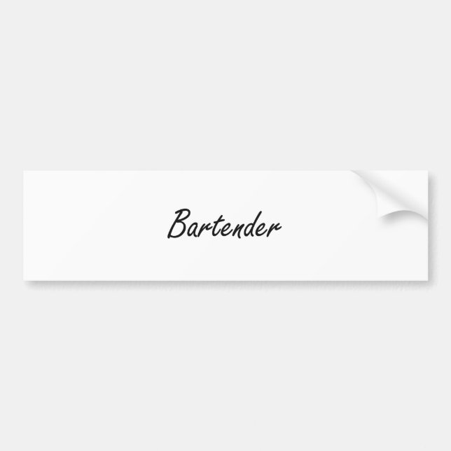 Bartender Artistic Job Design Bumper Sticker (Front)