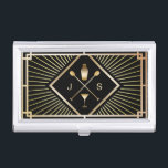 Bartender Bar Club Modern Gold Art Deco Business Card Holder<br><div class="desc">Bartender Bar Club Modern Gold Art Deco Business Card Holder.</div>