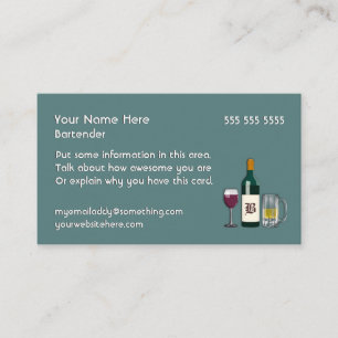 Bartender Blue Business Card