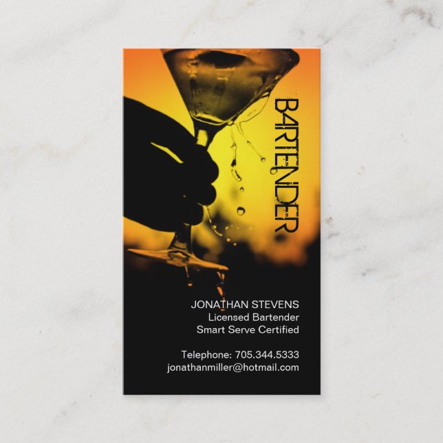 Bartender Business Card (Front)