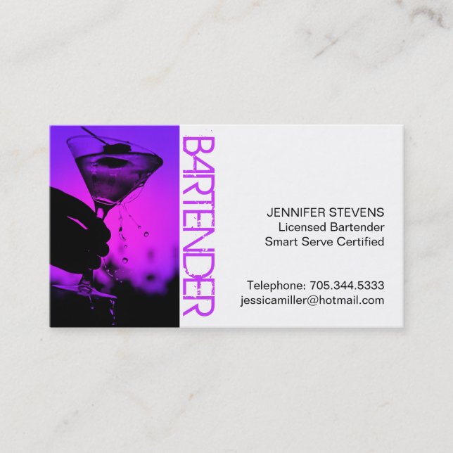 Bartender Business Card (Front)