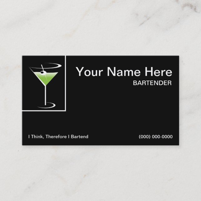 Bartender Business Card (Front)