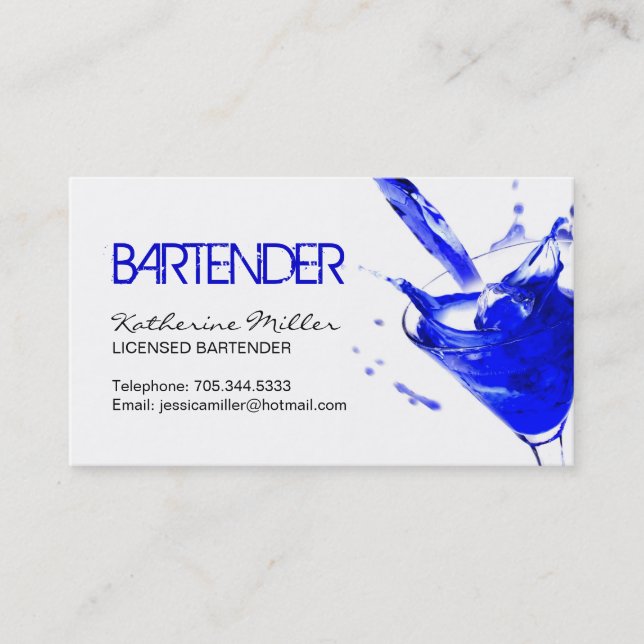 Bartender Business Card (Front)