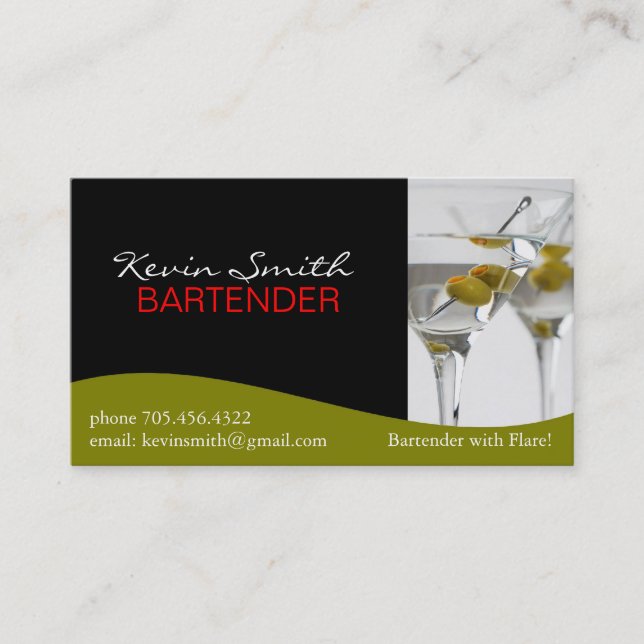 Bartender Business Card (Front)