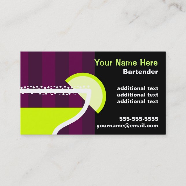 Bartender Business Card (Front)