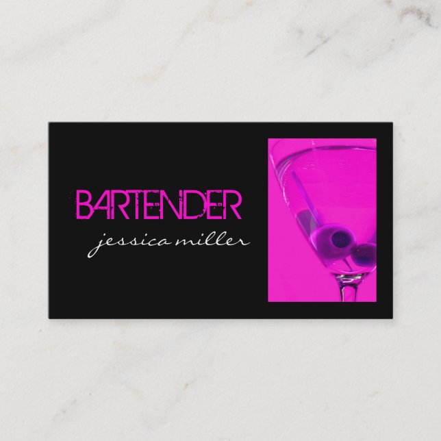 Bartender Business Card (Front)