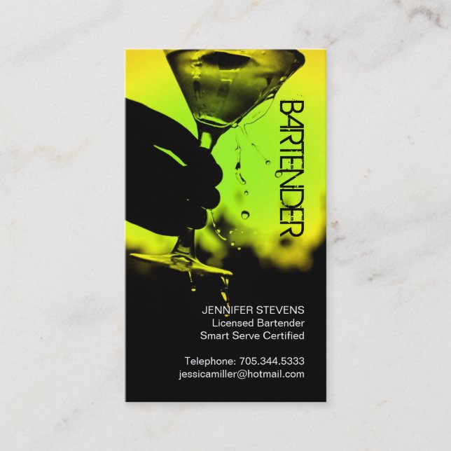 Bartender Business Card (Front)