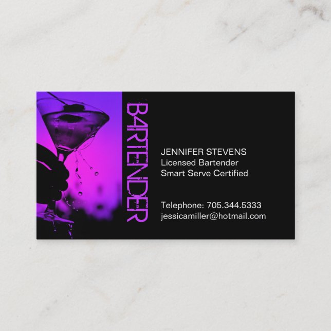 Bartender Business Card (Front)