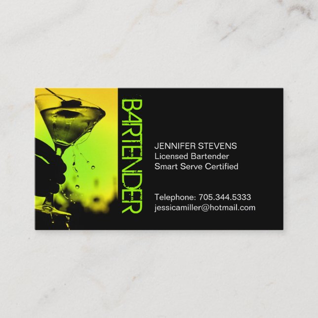 Bartender Business Card (Front)
