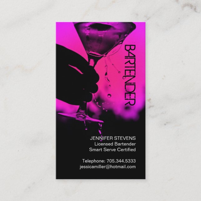 Bartender Business Card (Front)