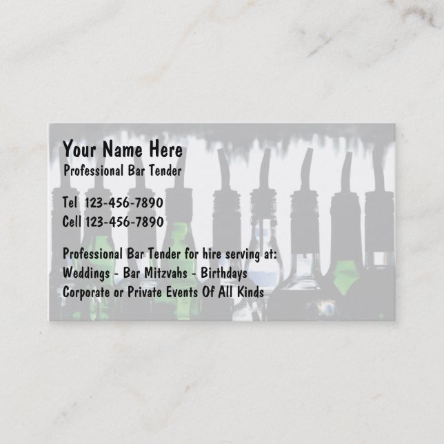 Bartender Business Cards (Front)