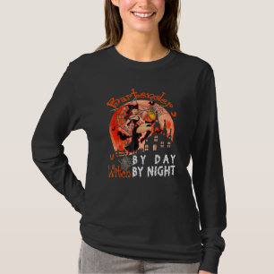 Bartender By Day Witch By Night Halloween Witch Fl T-Shirt