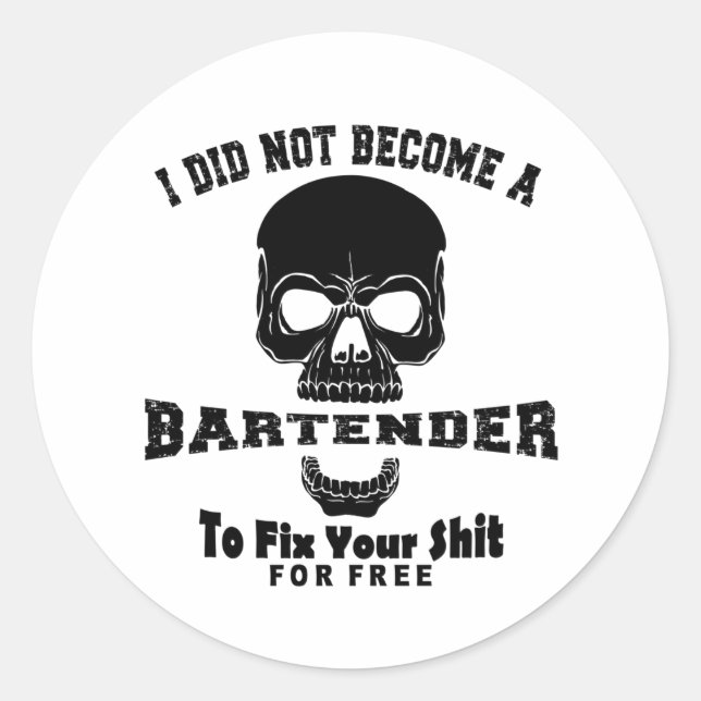 Bartender Classic Round Sticker (Front)