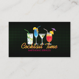 Bartender Cocktail Drinks Mixologist business card