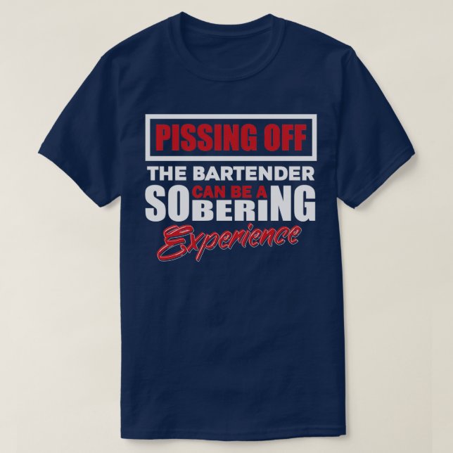 Bartender Drinking In Restaurant T-Shirt (Design Front)