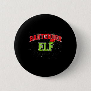 Bartender Elf Christmas Family Matching Group Xmas 6 Cm Round Badge