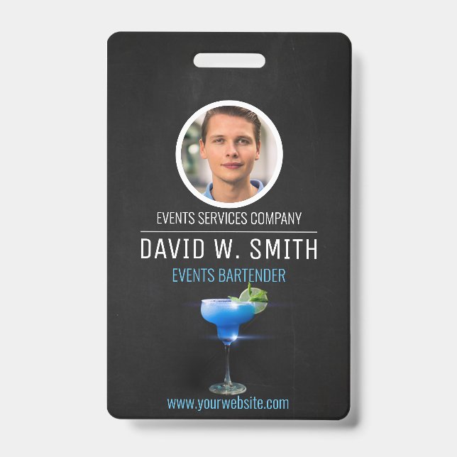 Bartender for Events Professional Bartender Barman ID Badge (Front)
