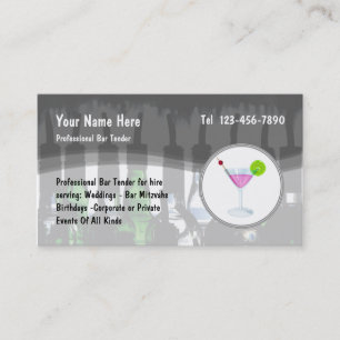 Bartender Freelancer Unique Design Business Card