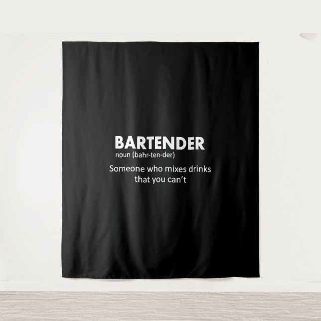 Bartender Funny Bartender Definition Beer Vodka Wh Tapestry (Front)