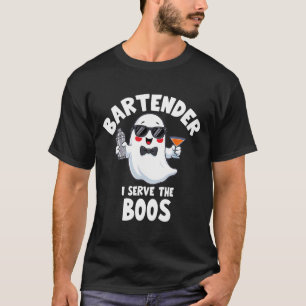 Bartender Halloween Costume I Serve The Boos Men W T-Shirt