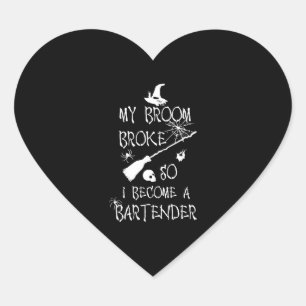 Bartender Halloween Heart Sticker