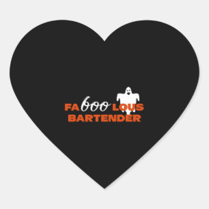 Bartender Halloween Heart Sticker