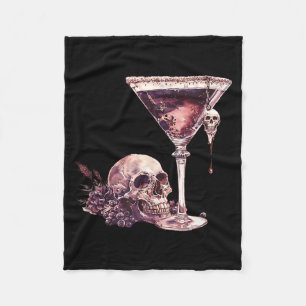 Bartender Halloween Martini Glass Skull Mixologist Fleece Blanket
