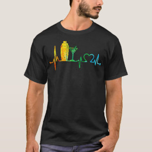 BARTENDER HEARTBEAT WATERCOLOR T-Shirt