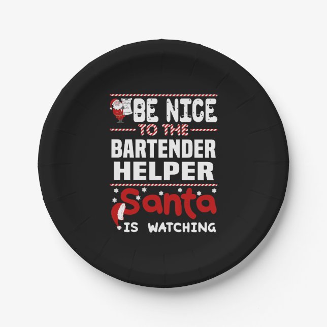 Bartender Helper Paper Plate (Front)