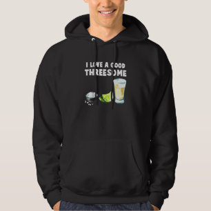 Bartender I Love A Good Threesome Drinking Bartend Hoodie