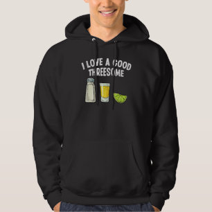 Bartender I Love A Good Threesome Drinking Bartend Hoodie