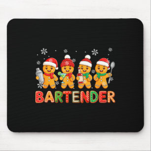 Bartender Job Group Santa Gingerbreads Xmas Cookie Mouse Pad