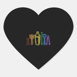 Bartender LGBT Rainbow Barmaid Barman Mixologist Heart Sticker