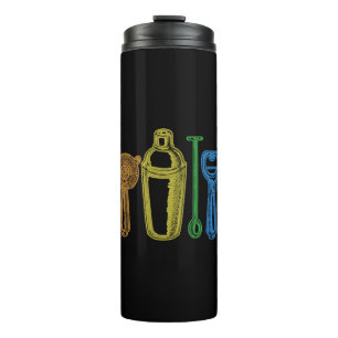 Bartender LGBT Rainbow Barmaid Barman Mixologist Thermal Tumbler