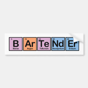 Bartender made of Elements Bumper Sticker
