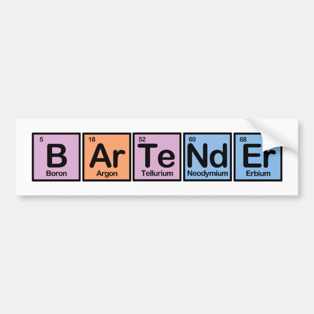 Bartender made of Elements Bumper Sticker (Front)