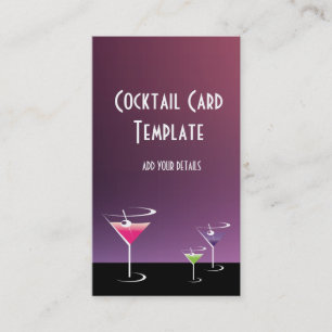 Bartender Martini Cocktails Business Card