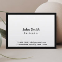 Bartender Minimal Black Border Elegant