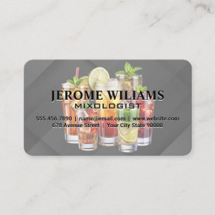 Bartender Mix Drinks Assorted Business Card
