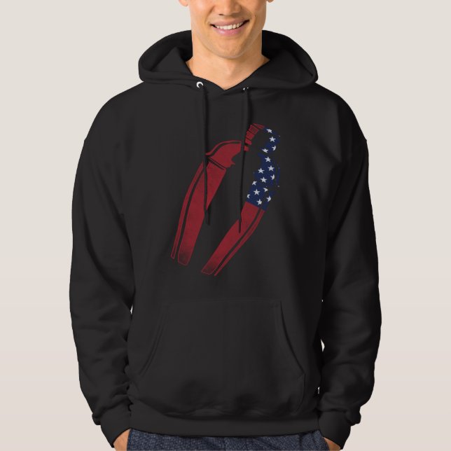 Bartender Mixologist American Flag Vintage Hoodie (Front)