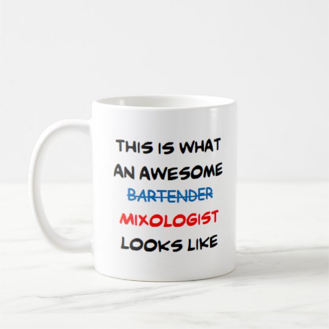 bartender mixologist, awesome coffee mug (Left)