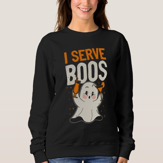 Bartender Mixologist Halloween Pun I Serve Boos Sweatshirt (Front)