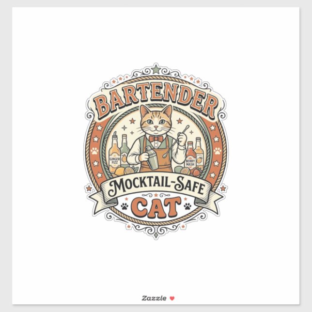 Bartender Mocktail-Safe Cat Bartender Mocktail-Saf (Sheet)