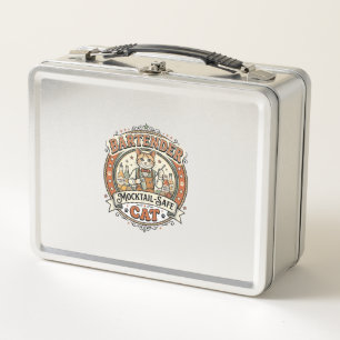 Bartender Mocktail-Safe Cat Bartender Mocktail-Saf Metal Lunch Box