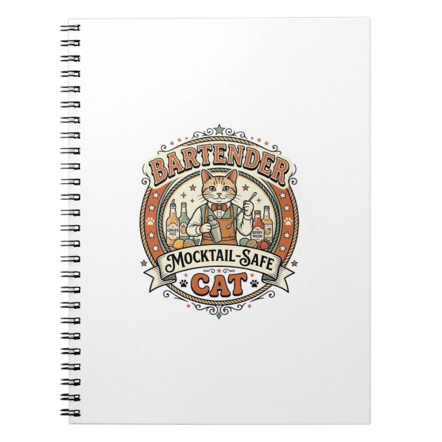 Bartender Mocktail-Safe Cat Bartender Mocktail-Saf Notebook (Front)